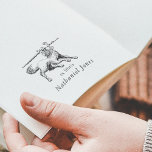 Tampons Encreurs Livre vintage Mythique Ex Libris Nom Plaque de man<br><div class="desc">Illustration de style vintage d'un loup portant une épée. Ci-dessous, "ex libris" est imprimé dans la typographie serif classique avec votre nom en italique. Un timbre-livre mythique, médiéval et d'inspiration imaginaire qui peut être personnalisé avec votre nom. Il s'agit de l'estampille en bois - choisissez les options de poignée et...</div>