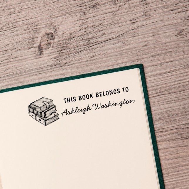 Tampons Encreurs Livres À Main Personnalisés Ce Livre Appartient Au (Créateur téléchargé)