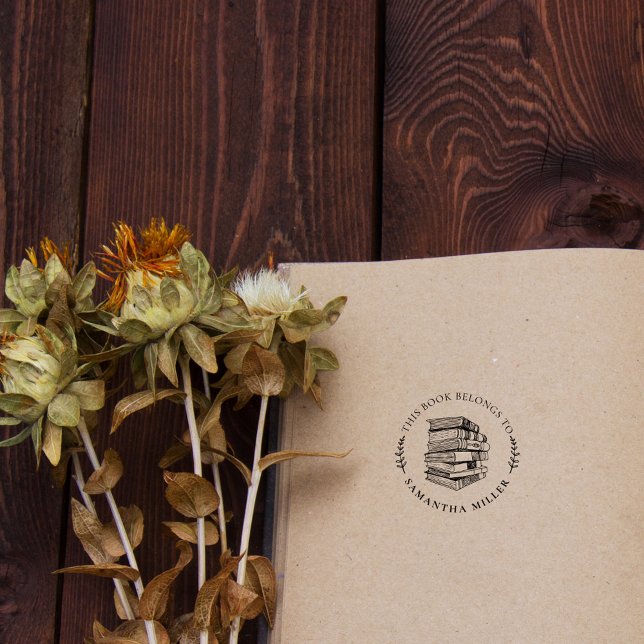 Tampons Encreurs Livres de bibliothèque de noms personnalisés vinta (Créateur téléchargé)