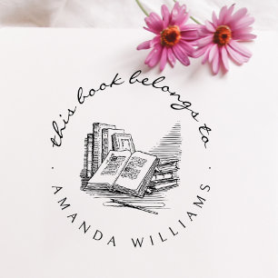 Tampons Encreurs Livres de bibliothèque personnalisée manuscrits vi