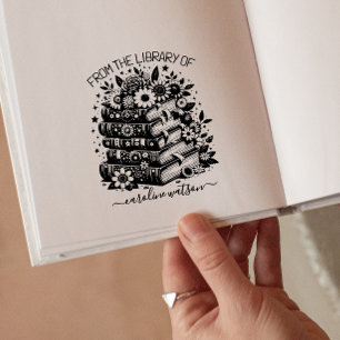 Tampons Encreurs Livres floraux de la bibliothèque de Timbre en cao