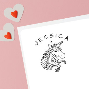 Tampons Encreurs Livres scolaires personnalisés avec licorne mignon