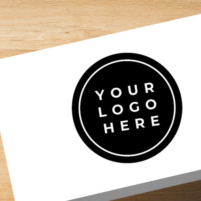 Tampons Encreurs Logo d'affaires personnalisé noir (Créateur téléchargé)