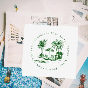 Tampons Encreurs Logo de blogueur de voyage Palmier Tropical Sur