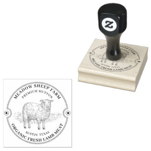 Tampons Encreurs Logo de ferme de mouton d'agneau rustique