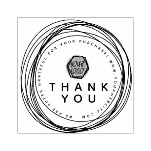 Tampons Encreurs Logo de la boutique circulaire Thank You Hearts