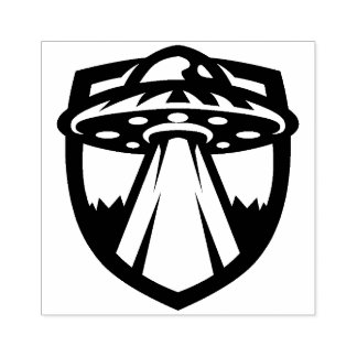 Tampons Encreurs Logo de la soucoupe volante U.F.O. Timbre en caout