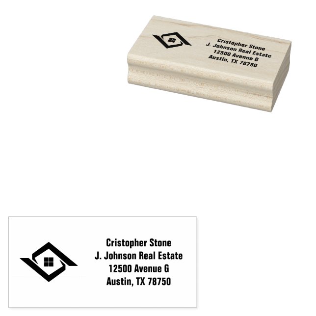 Tampons Encreurs Logo de maison bleu marine de Real Estate Realtor  (Tamponné)