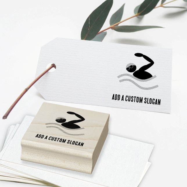 Tampons Encreurs Logo de natation - Texte personnalisé pour Sports  (Créateur téléchargé)