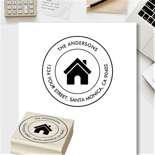 Tampons Encreurs Logo de nom de famille personnalisé Adresse de ret (Créateur téléchargé)