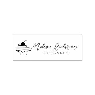 Tampons Encreurs Logo de script de boulangerie de cupcake minimalis