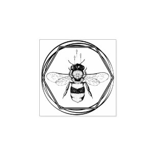 Tampons Encreurs logo de tatouage d'abeille en nid d'abeille de ruc