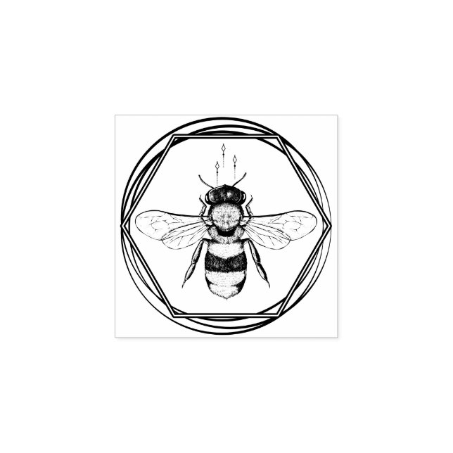 Tampons Encreurs logo de tatouage d'abeille en nid d'abeille de ruc (Impression)
