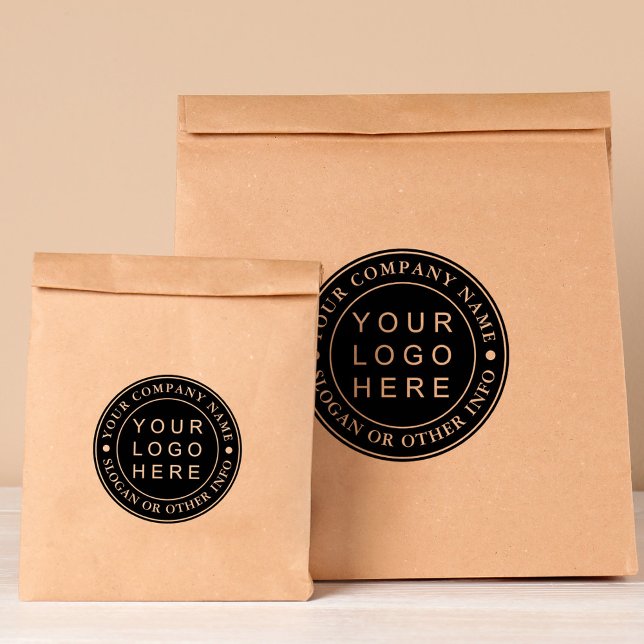 Tampons Encreurs Logo d'entreprise Cercle noir personnalisé (Créateur téléchargé)