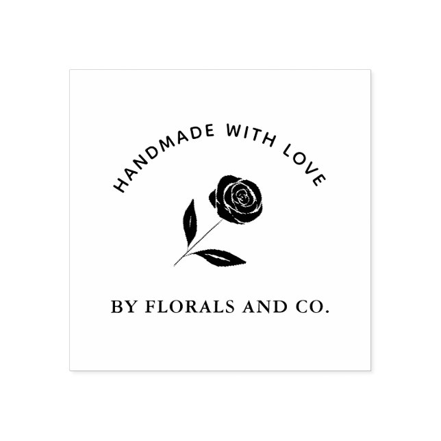 Tampons Encreurs Logo d'entreprise Flower shop fait main avec rose  (Impression)