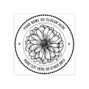 Tampons Encreurs Logo d'entreprise personnalisé   FLEURS RUSTIQUES 