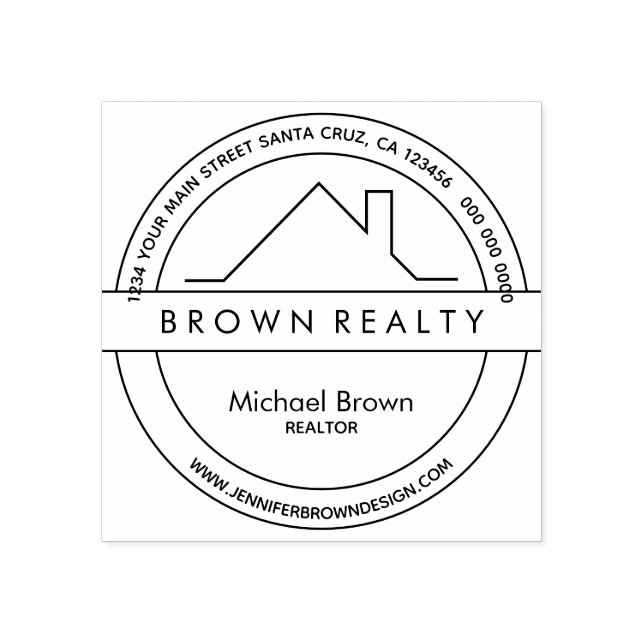 Tampons Encreurs Logo du toit Architecture House pour l'immobilier (Impression)