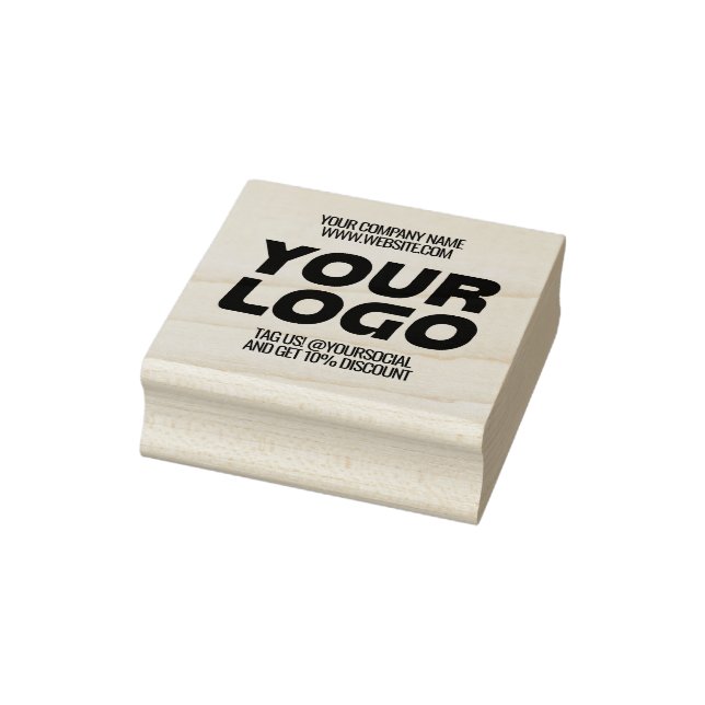 Tampons Encreurs Logo et texte d'entreprise moderne personnalisés (Tampon)