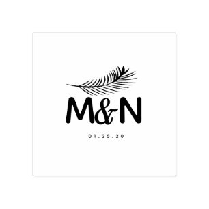 Tampons Encreurs Logo mariage Feuille de palme tropicale
