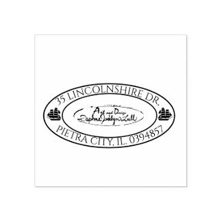 Tampons Encreurs Logo personnalisé Adresse de retour Ovale Nautique
