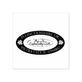 Tampons Encreurs Logo Personnalisé Nautical Black Oval Adresse de r
