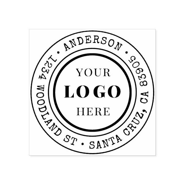Tampons Encreurs Logo Rond Rustique dessiné à la main Adresse de re (Impression)
