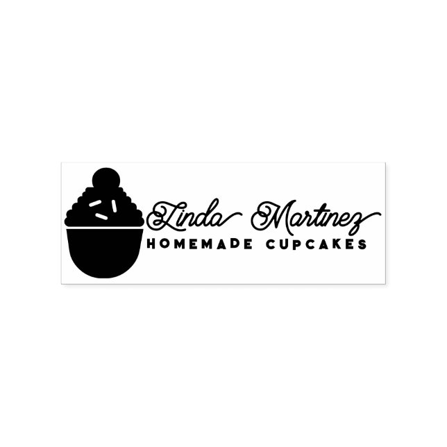 Tampons Encreurs Logo Script Boulangerie Cupcake Pâtissier Maison (Impression)