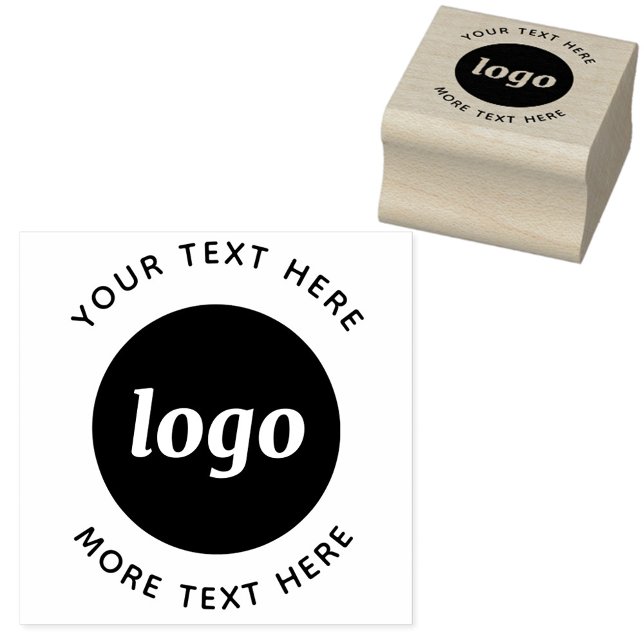 Tampons Encreurs Logo Simple Avec Texte Commercial (Simple logo with text business promotional rubber stamp)