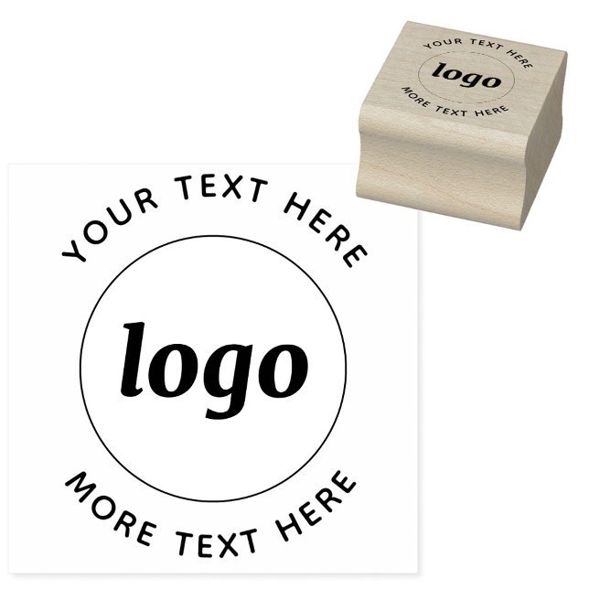 Tampons Encreurs Logo Simple Avec Texte Professionnel Promotionnel (Simple logo with custom text business branding promotional rubber stamp)