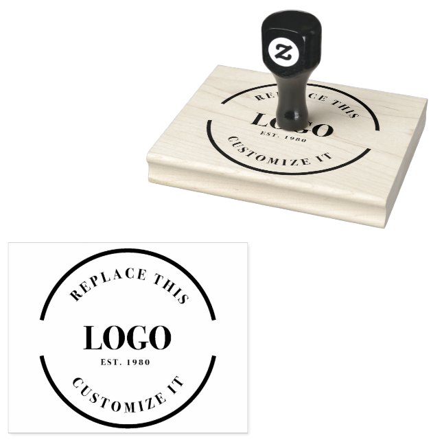 Tampons Encreurs Logo simple Black Custom Business (Tamponné)