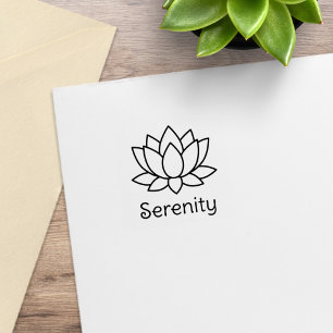 Tampons Encreurs Lotus Flower Texte personnalisé 1x1