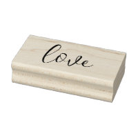 LOVE 1"x 2,5" Timbre en caoutchouc / Script tendan