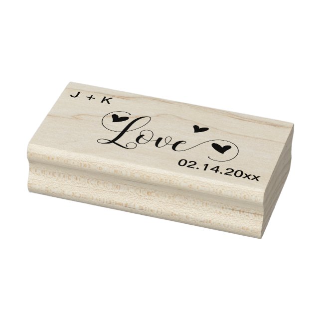 Tampons Encreurs Love Hearts Initiales et Date (Tampon)