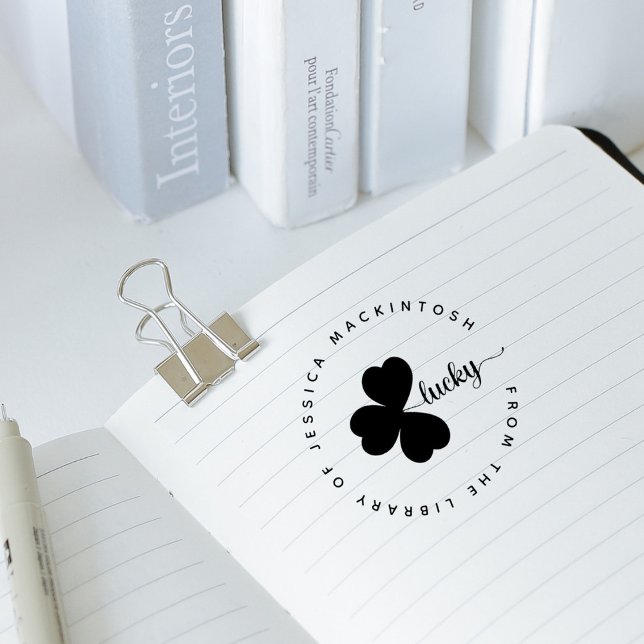 Tampons Encreurs Lucky Shamrock Eleagnt Livre de bibliothèque de no (Créateur téléchargé)