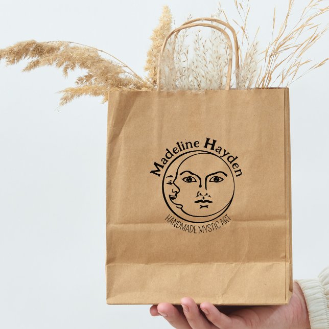 Tampons Encreurs Lune Élégante, Logo Personnalisé Mystique, Grande (Créateur téléchargé)