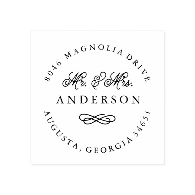 Tampons Encreurs M. et Mme Newlyted Adresse de retour Timbre (Impression)