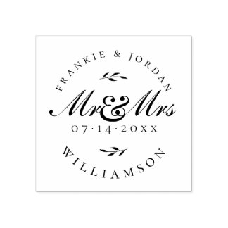 Tampons Encreurs M. & Mme | Elégante date Mariage de script de call