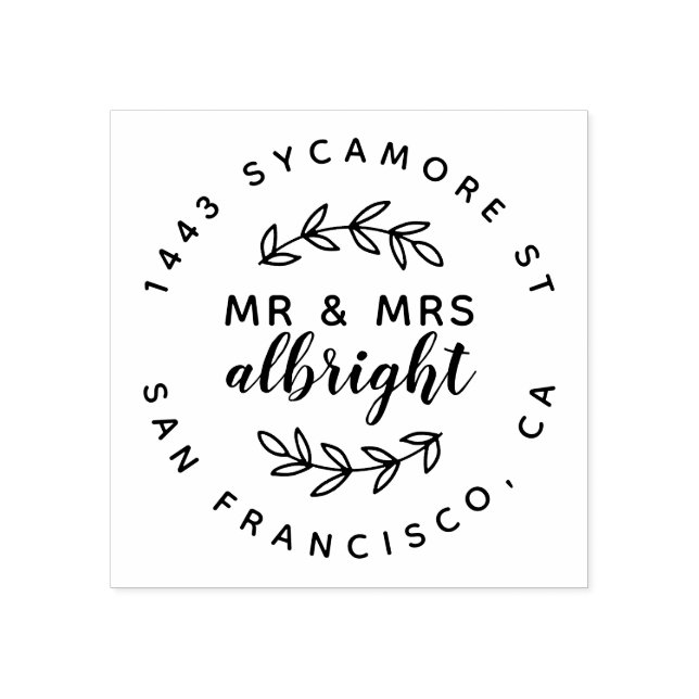 Tampons Encreurs M. & Mme Rustic Marié Couple Adresse de retour (Impression)