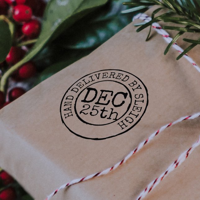 Tampons Encreurs Main de Noël livrée par timbre de date de traîneau (Créateur téléchargé)