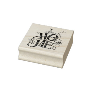 Tampons Encreurs Main noire et blanche tirée Home Sweet Home Citat