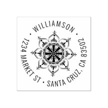 Mandala | Arrondi Nom de famille Adresse de retour