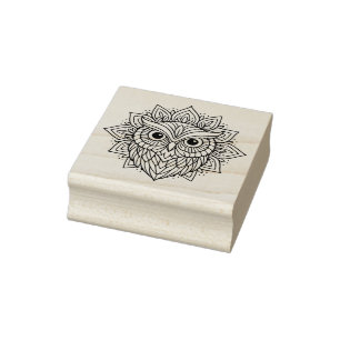Tampons Encreurs Mandala Owl Head Line Art