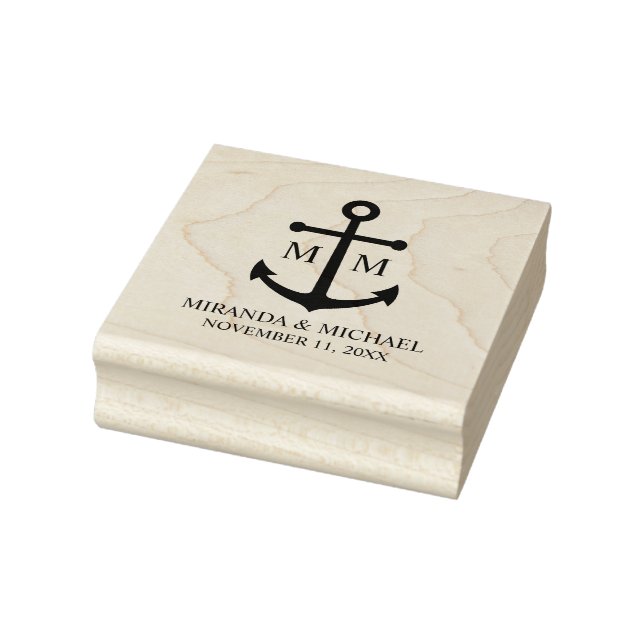 Tampons Encreurs Mariage à l'ancre bleu marine nautique (Tampon)