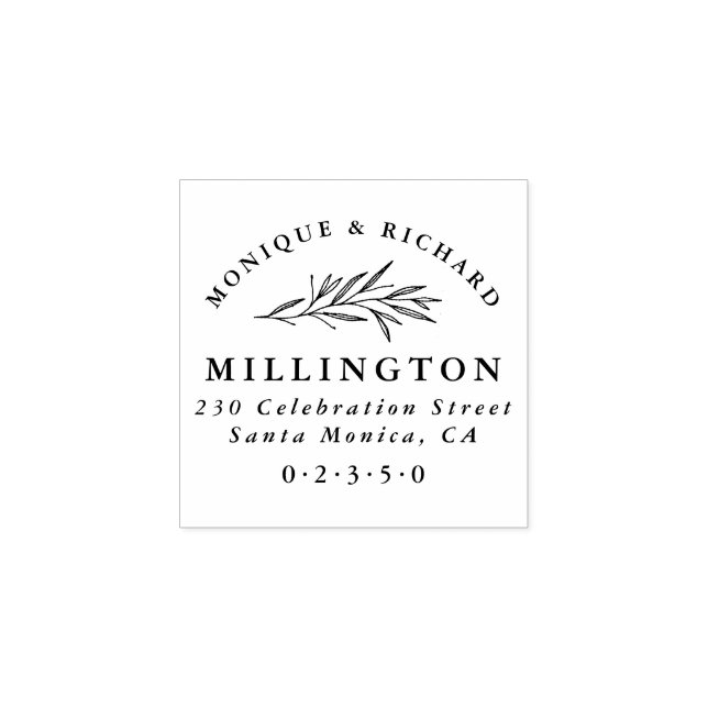 Tampons Encreurs Mariage botanique classique Adresse officielle de  (Impression)