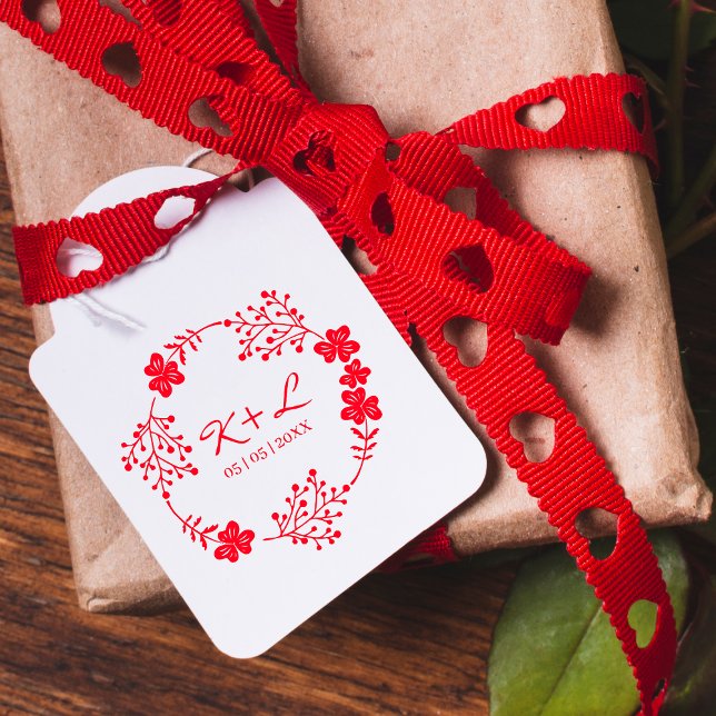 Tampons Encreurs Mariage botanique couronne florale avec initiales (Créateur téléchargé)