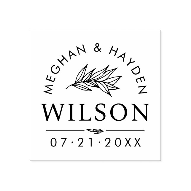 Tampons Encreurs Mariage botanique moderne | Personnalisé Enregistr (Impression)