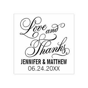 Tampons Encreurs Mariage Calligraphie Script Love and Thanks