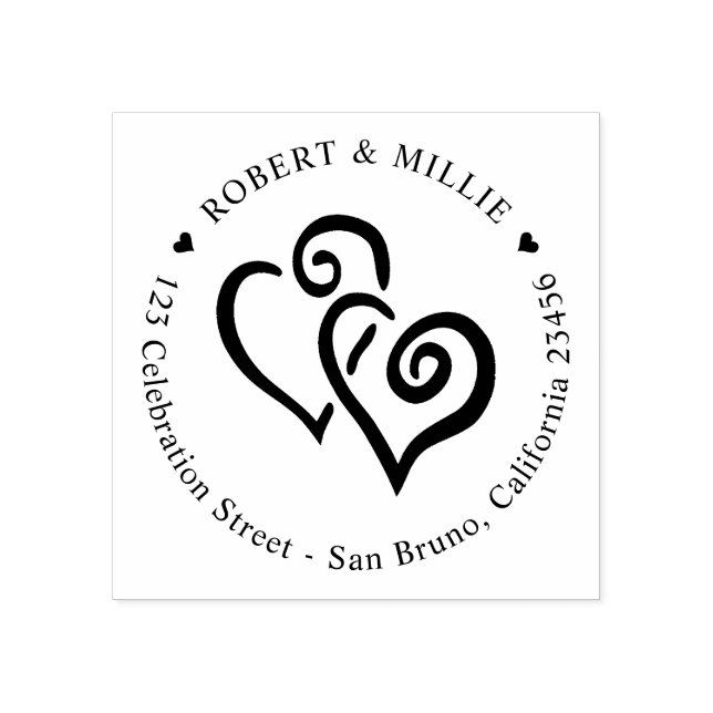 Tampons Encreurs Mariage d'adresse de retour d'arrondi des noms de  (Impression)