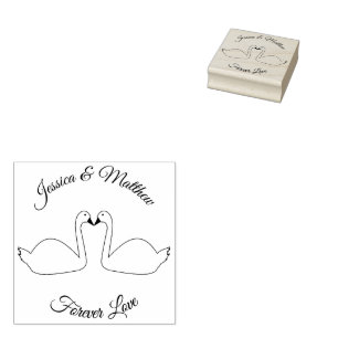 Tampons Encreurs Mariage de cygnes blancs personnalisé