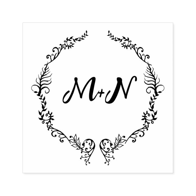 Tampons Encreurs Mariage de monogramme romantique (Impression)
